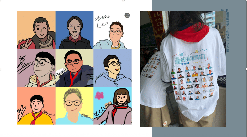 Students in Art class with t-shirt designs