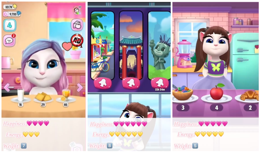 Images of virtual pets created by Group 2